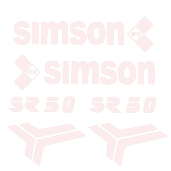 Aufkleber Set (weiß), Simson SR50